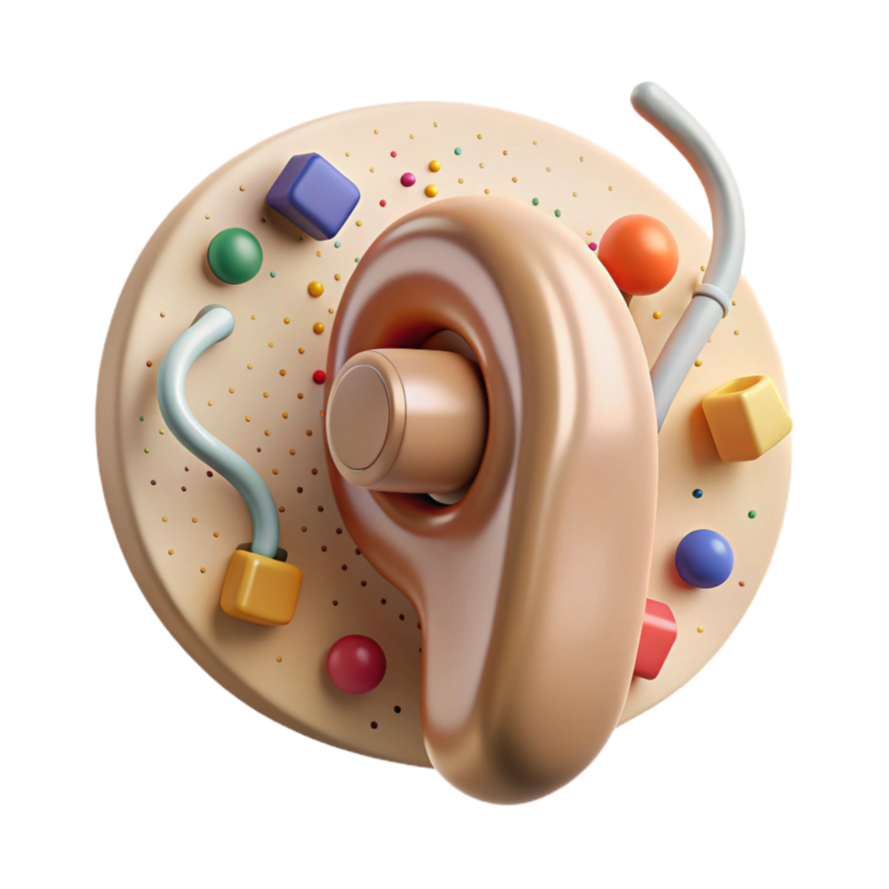 magnificent vintage Hearing Aid Behind the Ear Beige Cutout original png
