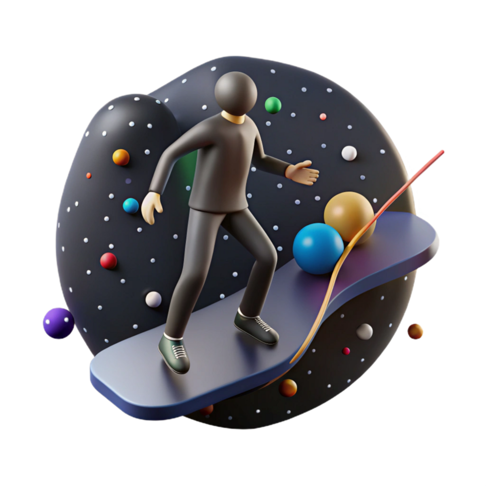 serene artistic Person Walking Tightrope Silhouette Isolated professional png