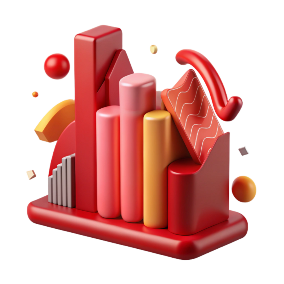 dramatic classic Economic Downturn Graph Red Color Cutout high resolution png
