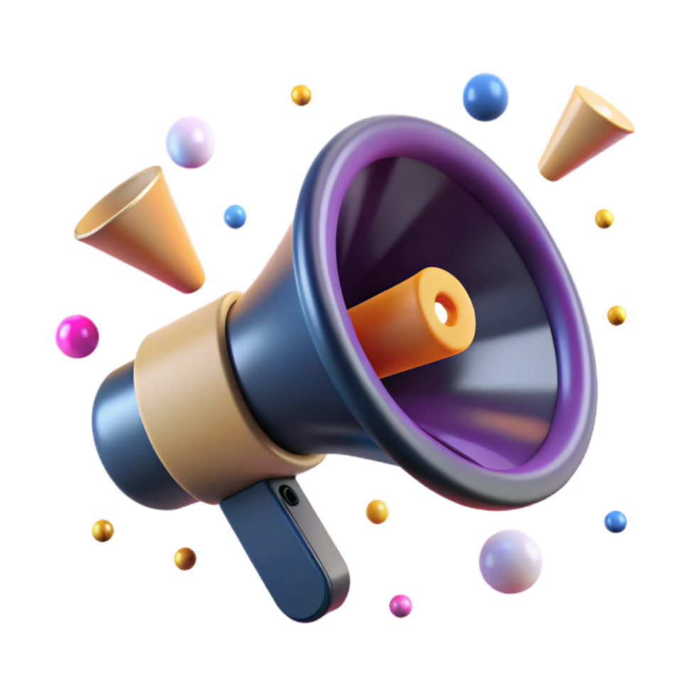 wonderful vintage Megaphone Icon Front View Isolated on Transparent Background png
