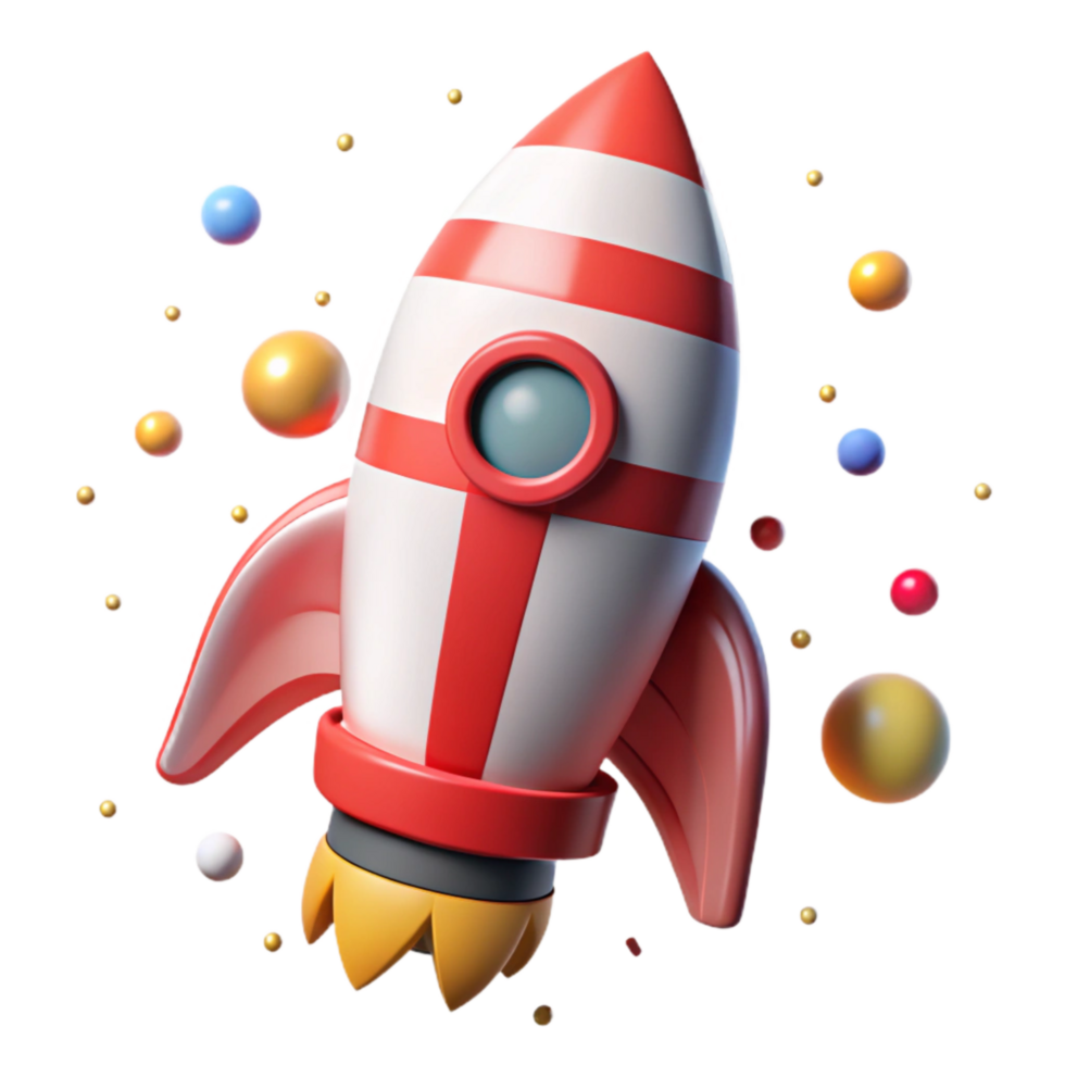magnificent creative Rocket Fins Red and White Striped Isolated high resolution png