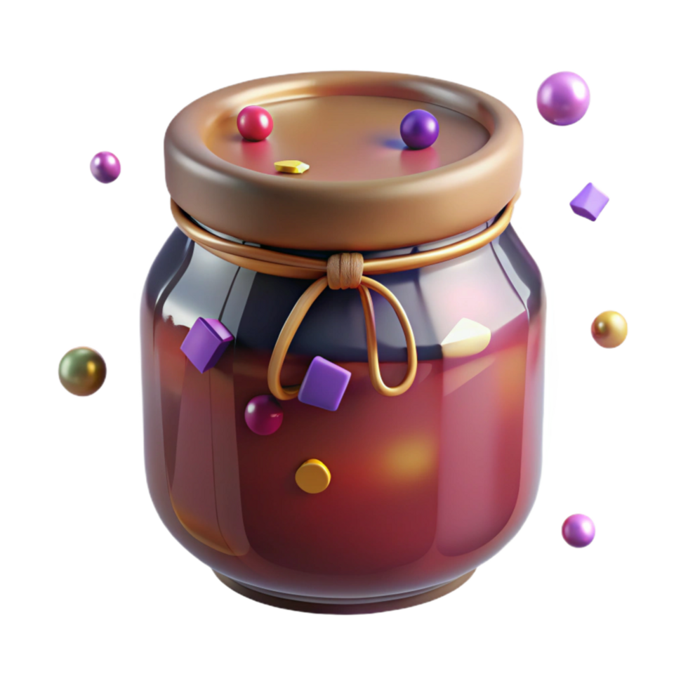 serene creative Glass Jar with Homemade Jam Front View Cutout premium png
