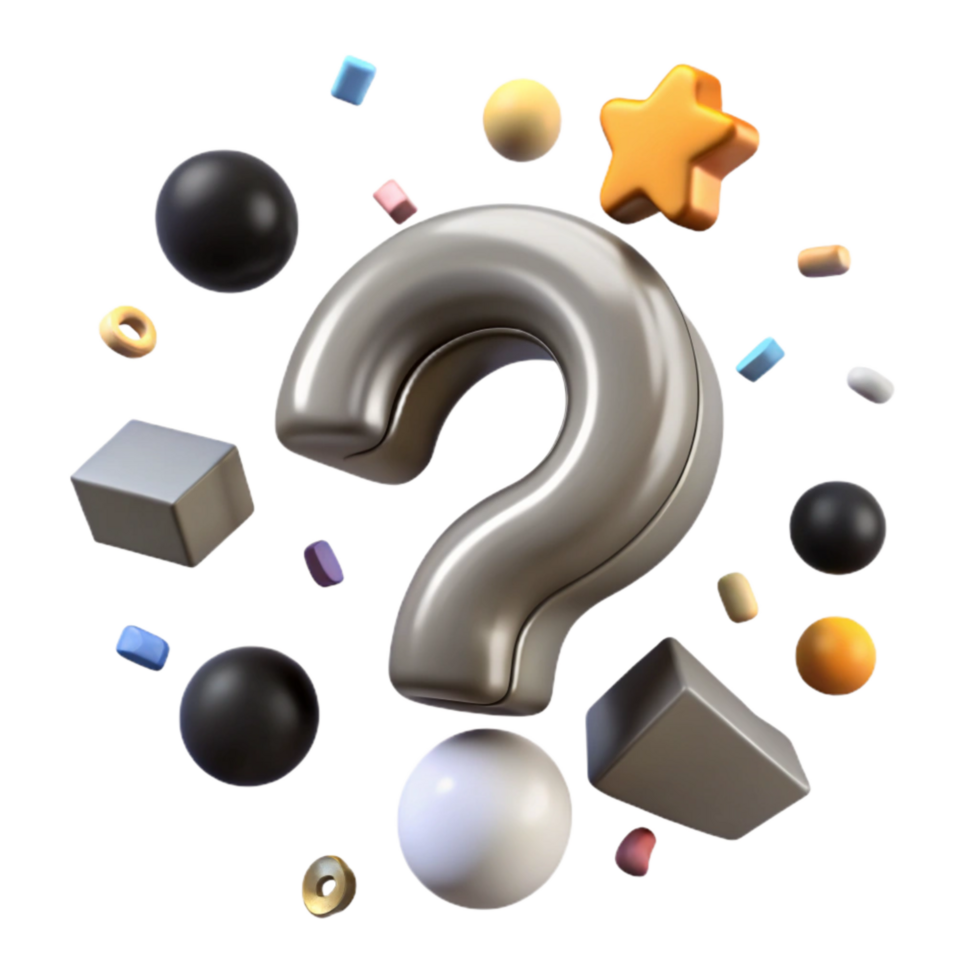 impressive artistic Question Mark Floating Gray Cutout high resolution png