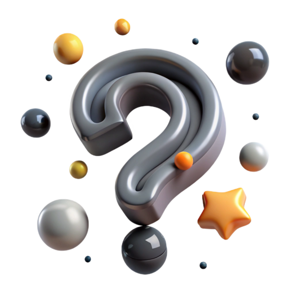 dramatic modern Question Mark Floating Gray Cutout professional png