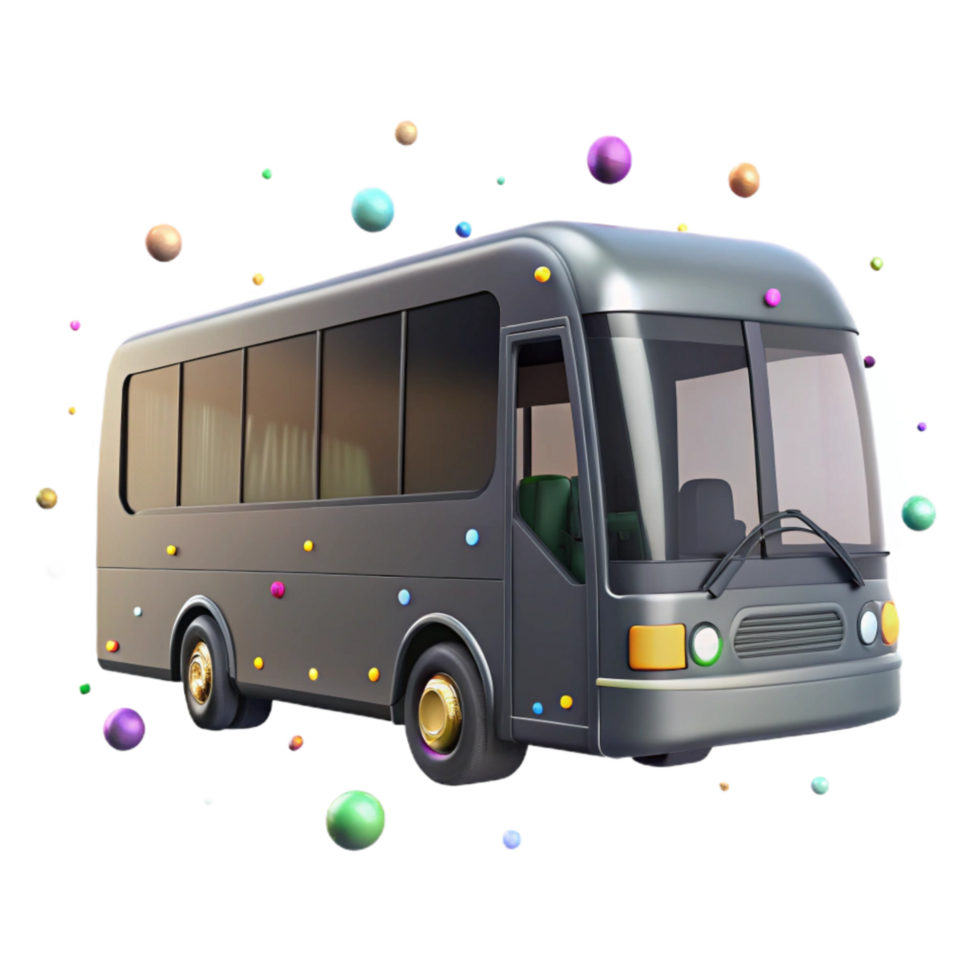 beautiful modern Modern Bus Side View Transparent Background png