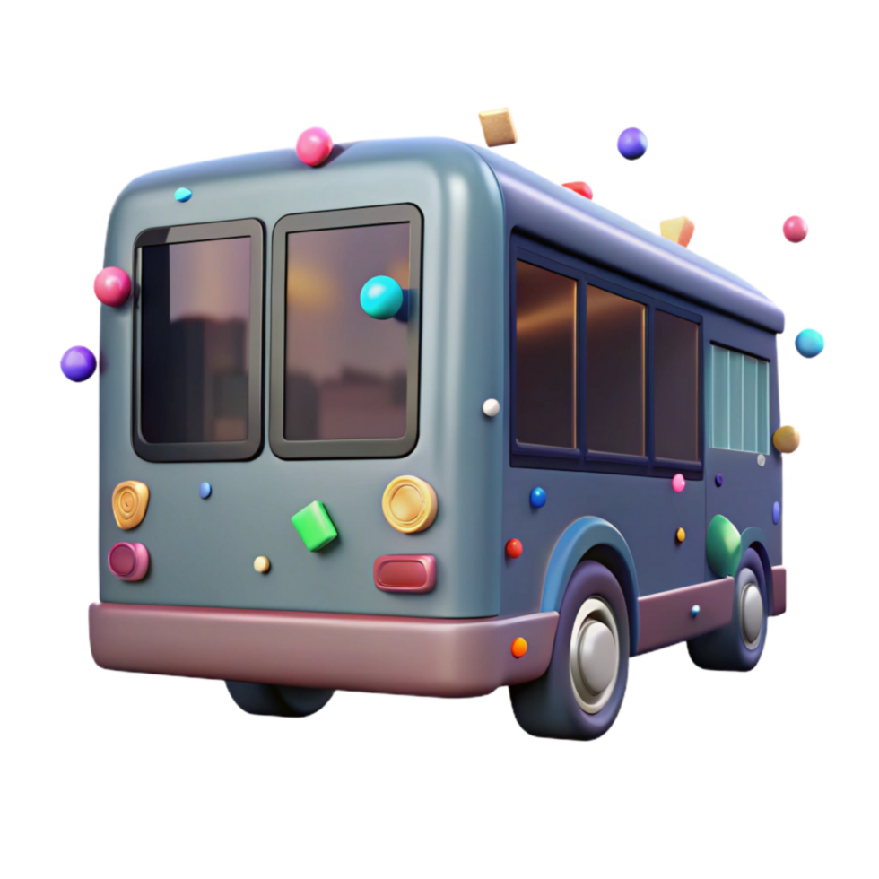 impressive artistic City Bus Rear View Isolated Element exclusive png