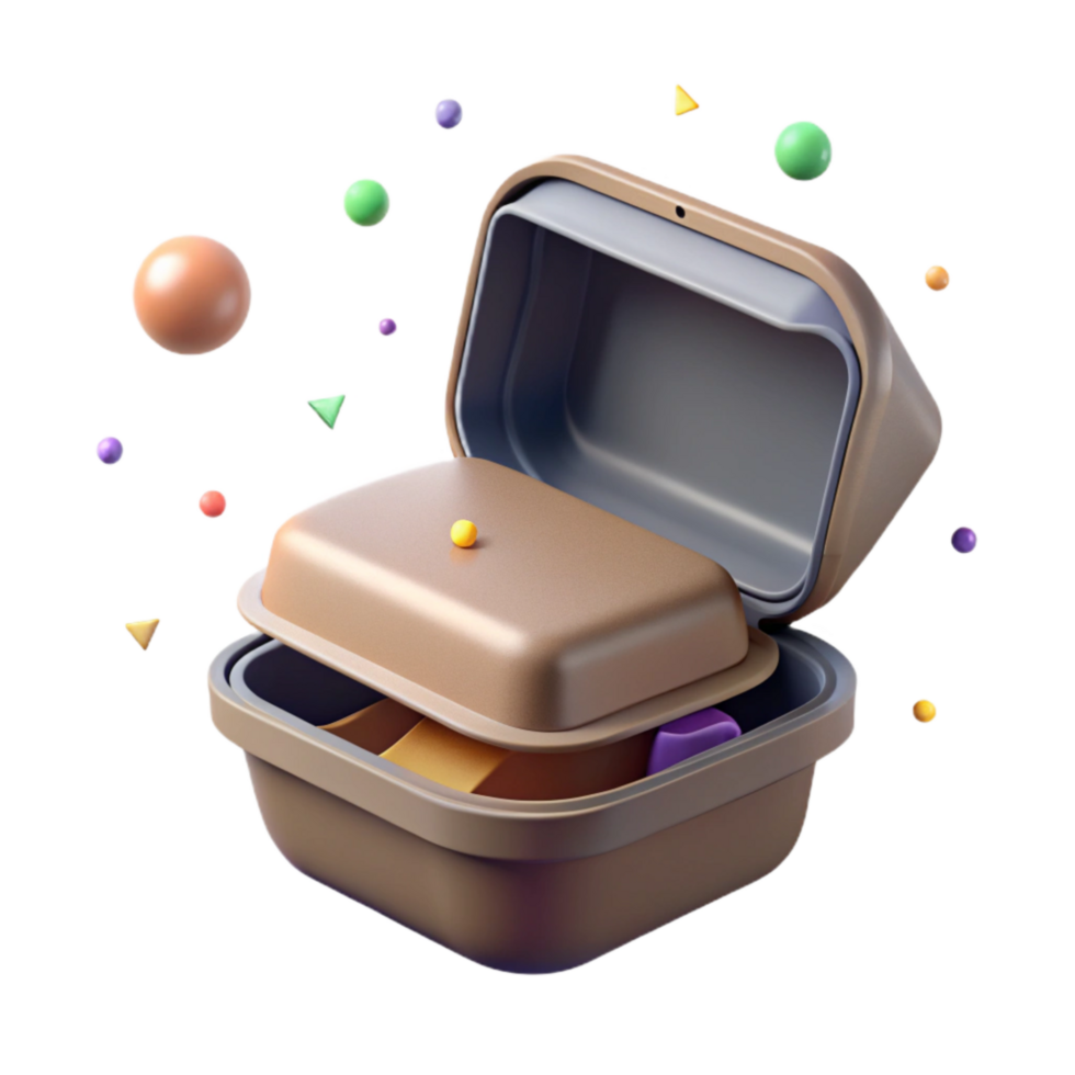 extraordinary rustic Compostable Food Container Open Isolated professional png