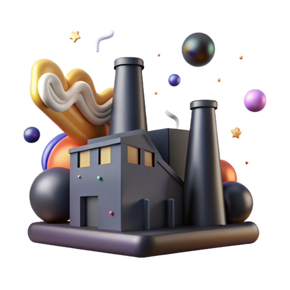stunning creative Factory Silhouette Representing Production Isolated high resolution png