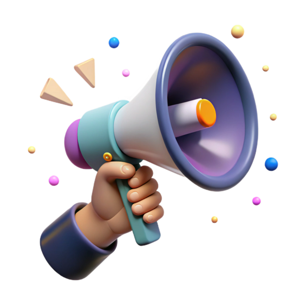 dramatic contemporary Hand Holding Megaphone Side View Transparent Isolated Element exclusive png