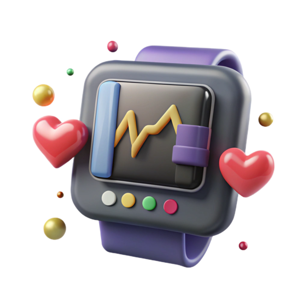 beautiful modern Heart Rate Monitor Screen with Data Transparent authentic png