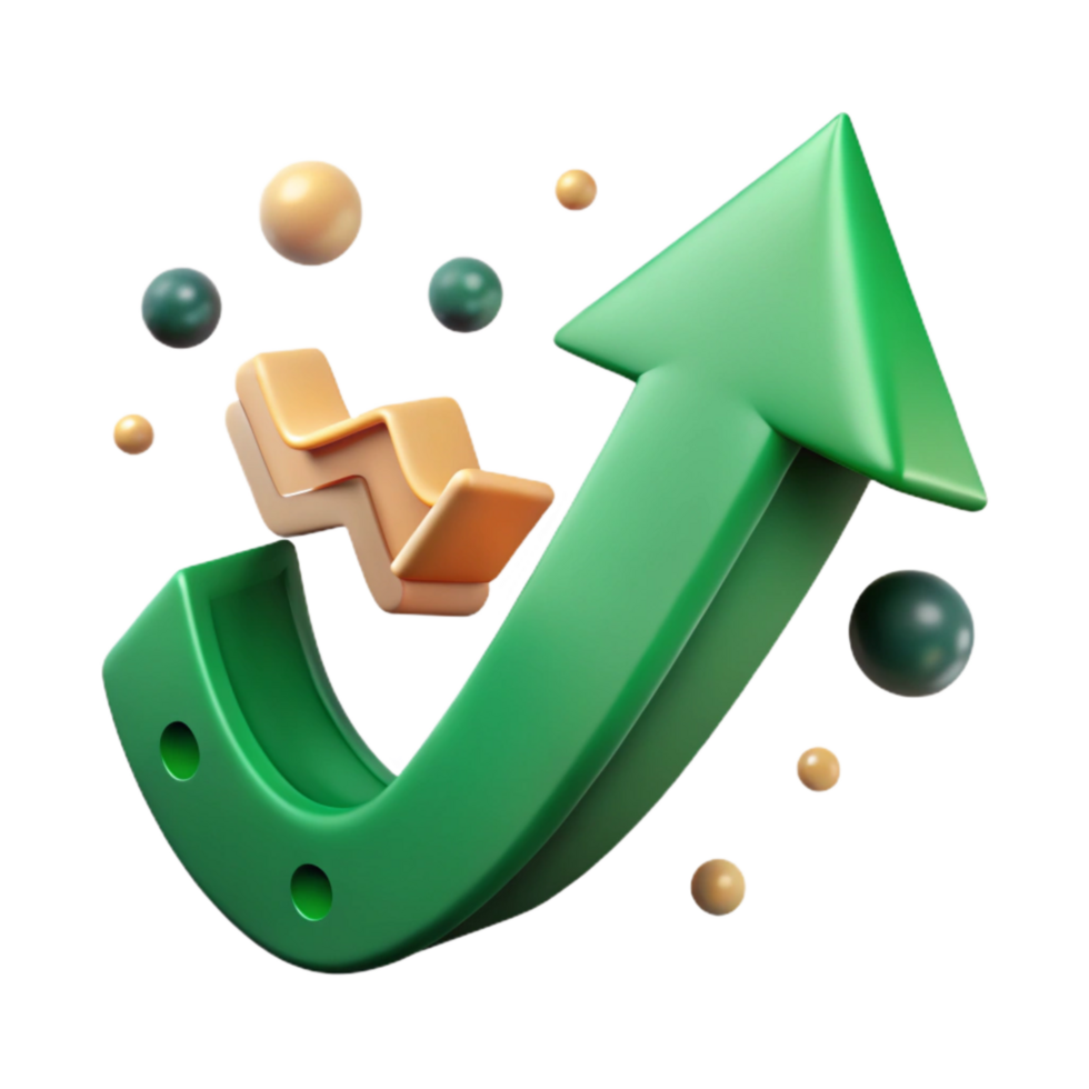 wonderful traditional Arrow Moving Upwards Representing Progress Green Isolated exclusive png