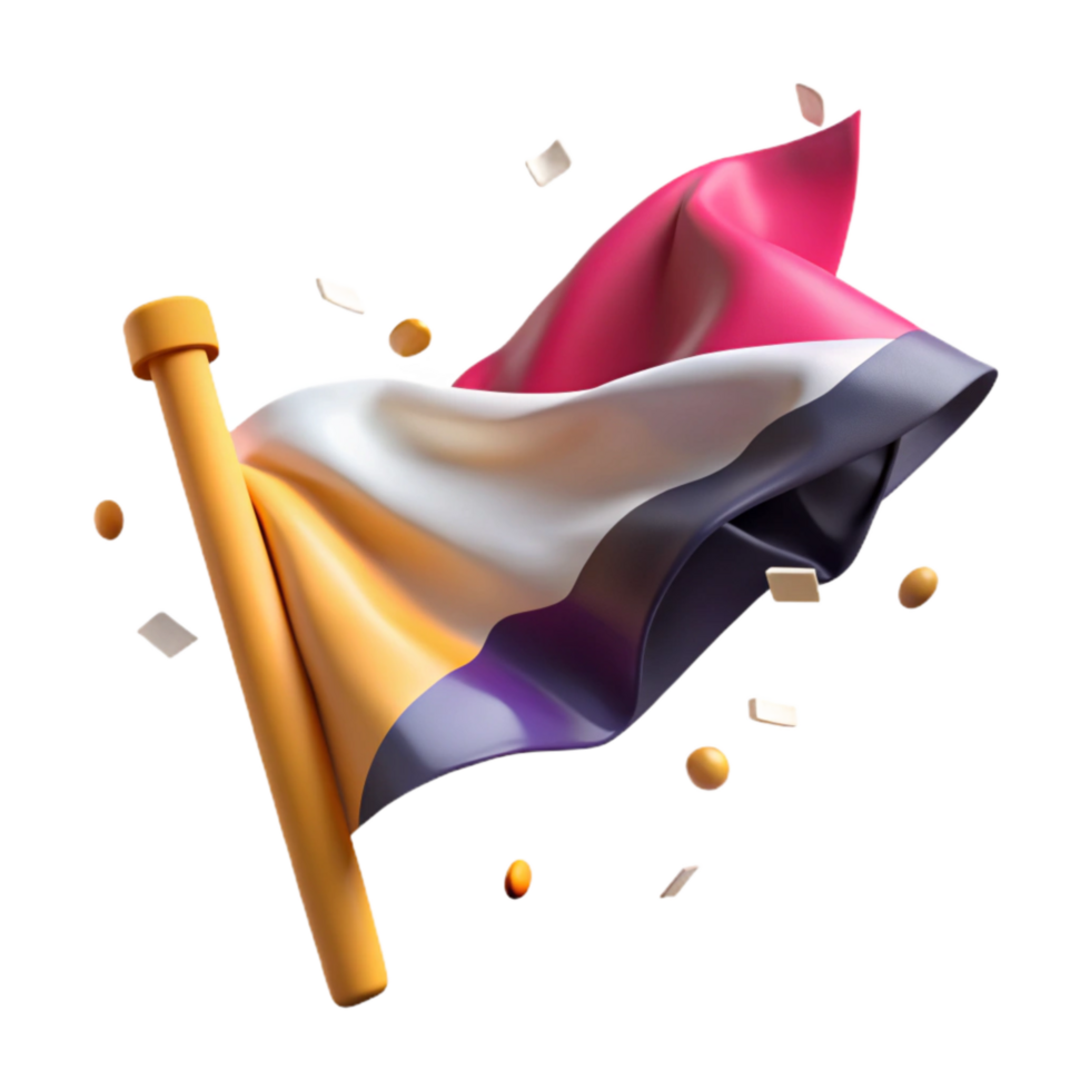 impressive traditional Torn Flag Waving Wind Isolated high resolution png