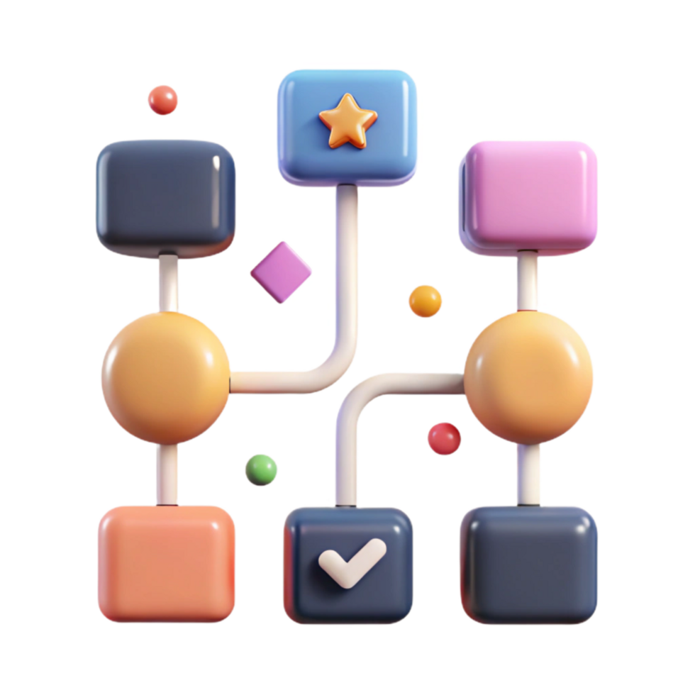 dramatic abstract Decision Tree Diagram Branching Paths Transparent Background exclusive png