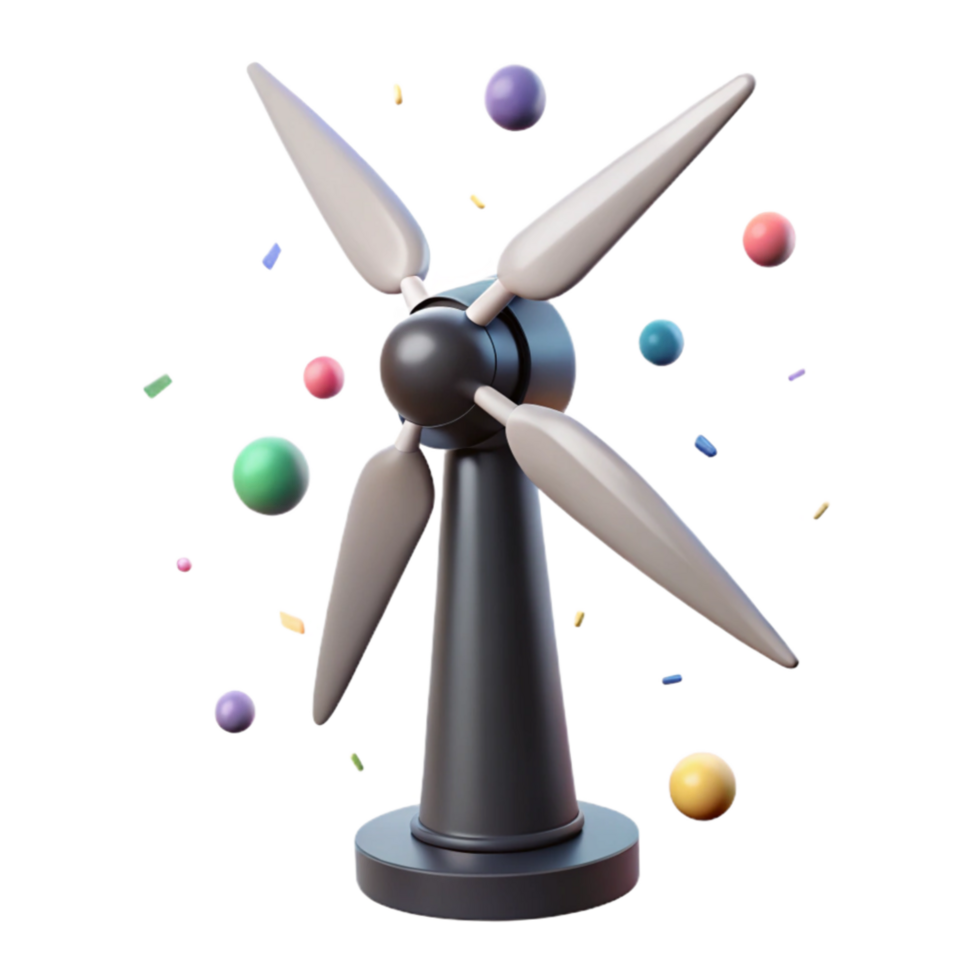 wonderful classic Wind Turbine Silhouette Representing Renewable Energy Transparent Background authentic png