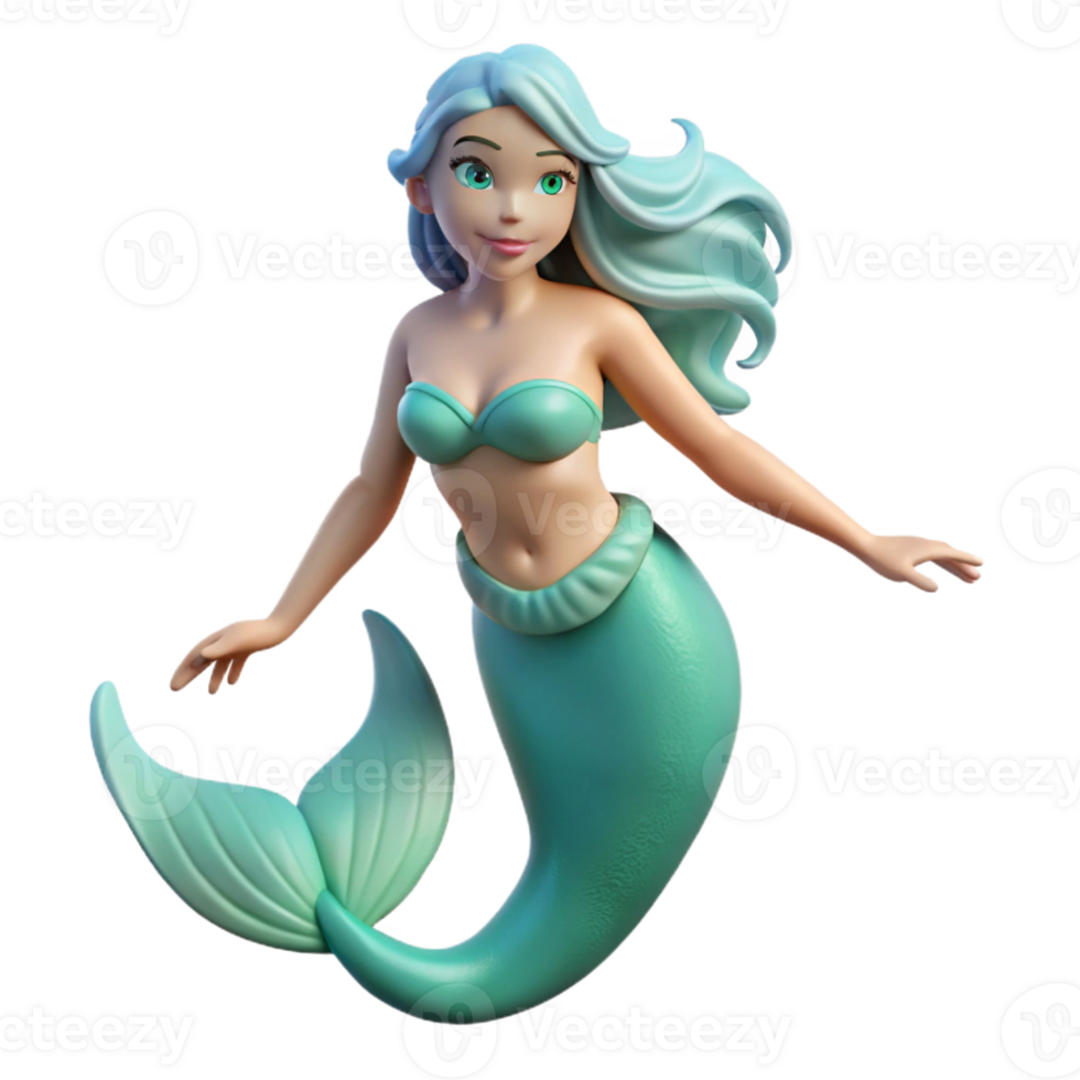 unforgettable geometric Siren, alluring sea nymph with Transparent Background museum quality png