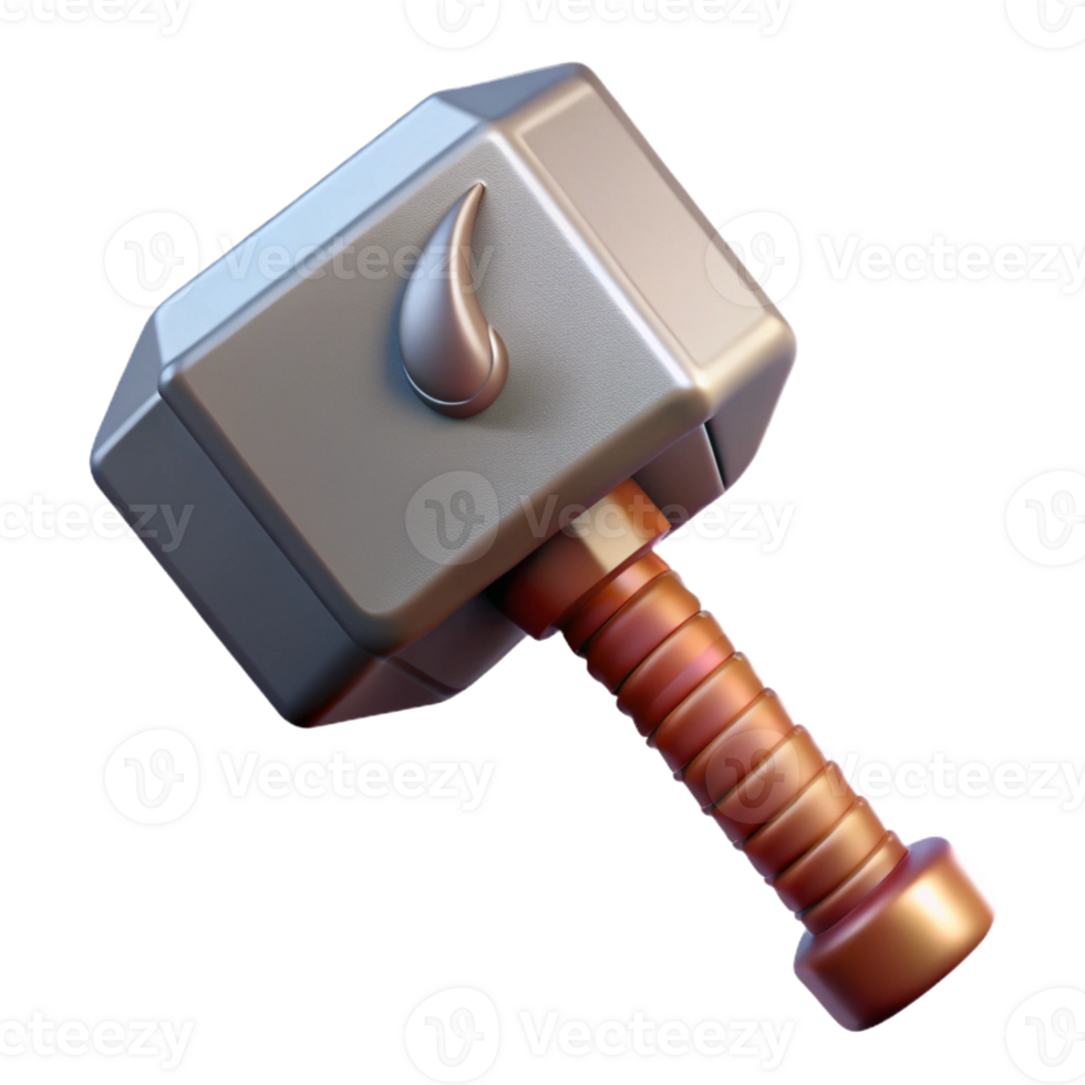 pristine acclaimed Thor's Hammer, Mjolnir, with Transparent Background png