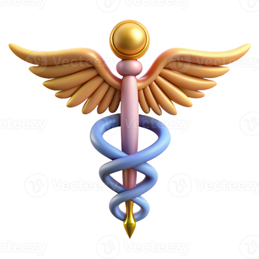 splendid unforgettable Caduceus, Hermes's staff, with Transparent Background png