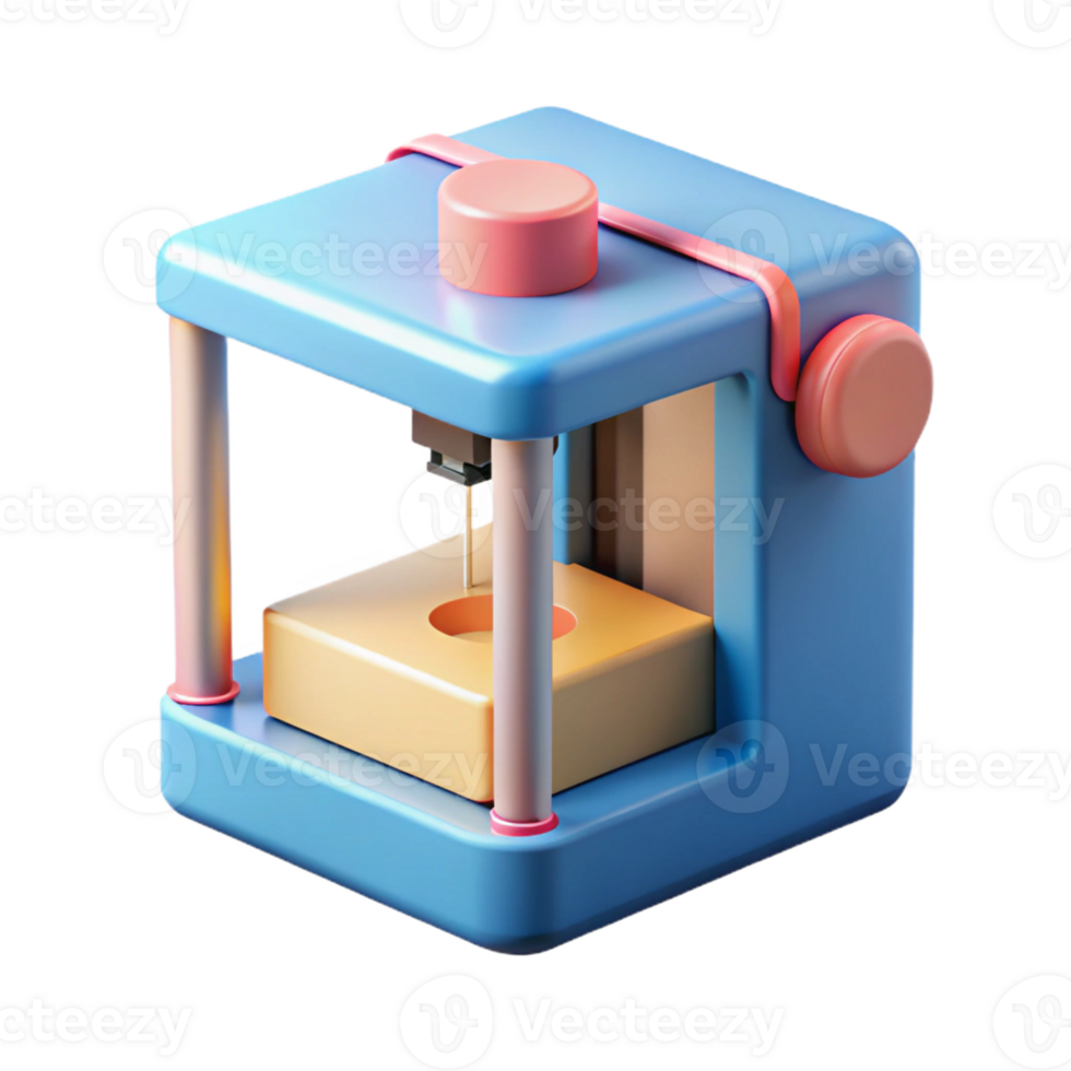 splendid tropical D printer printing an object with Transparent Background precision png