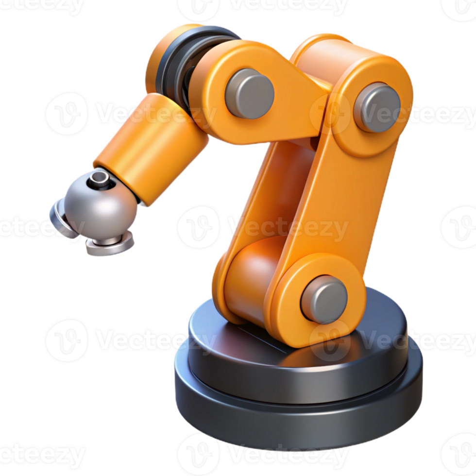 standout urban Robot arm with gripper with Transparent Background precision png
