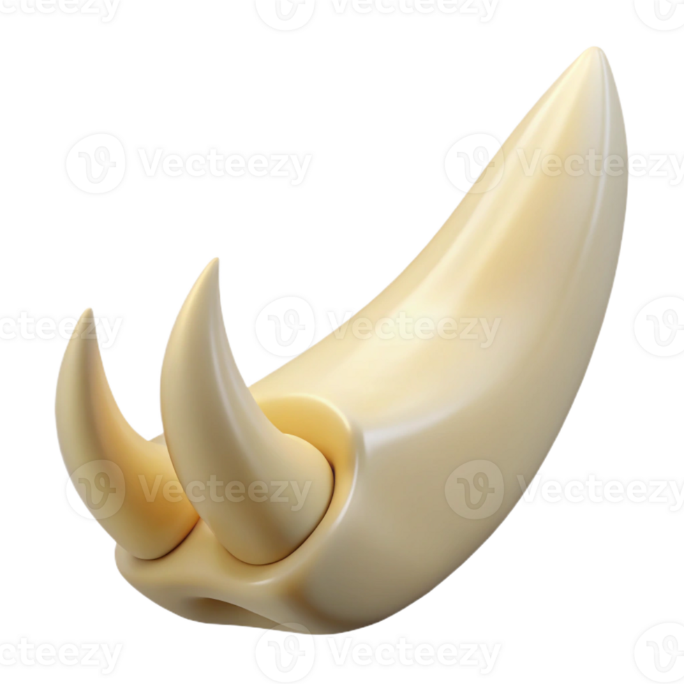 signature elegant Hyper-specific, isolated cutout of a single, dragon tooth, ivory, serrated edge with Transparent Background handcrafted png