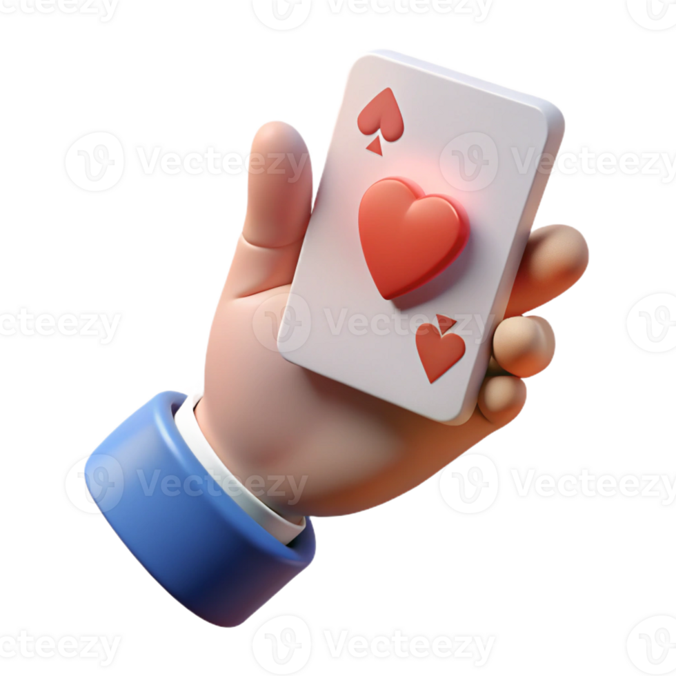 sumptuous romantic rustic Hyper-specific professional render of a single human hand holding a playing card Isolated cutout with Transparent Background high resolution png