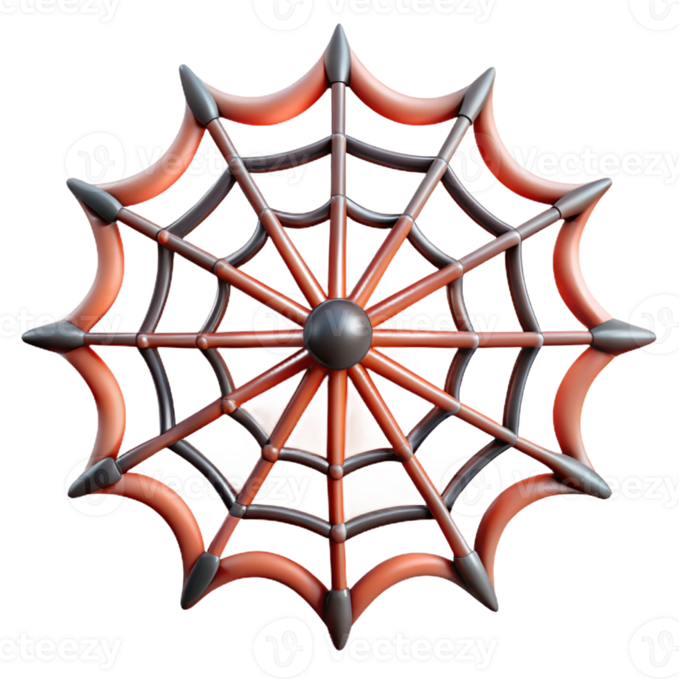 standout tropical Concept art style hyper-specific image of a single spider web, intricate design, with Transparent Background studio quality png