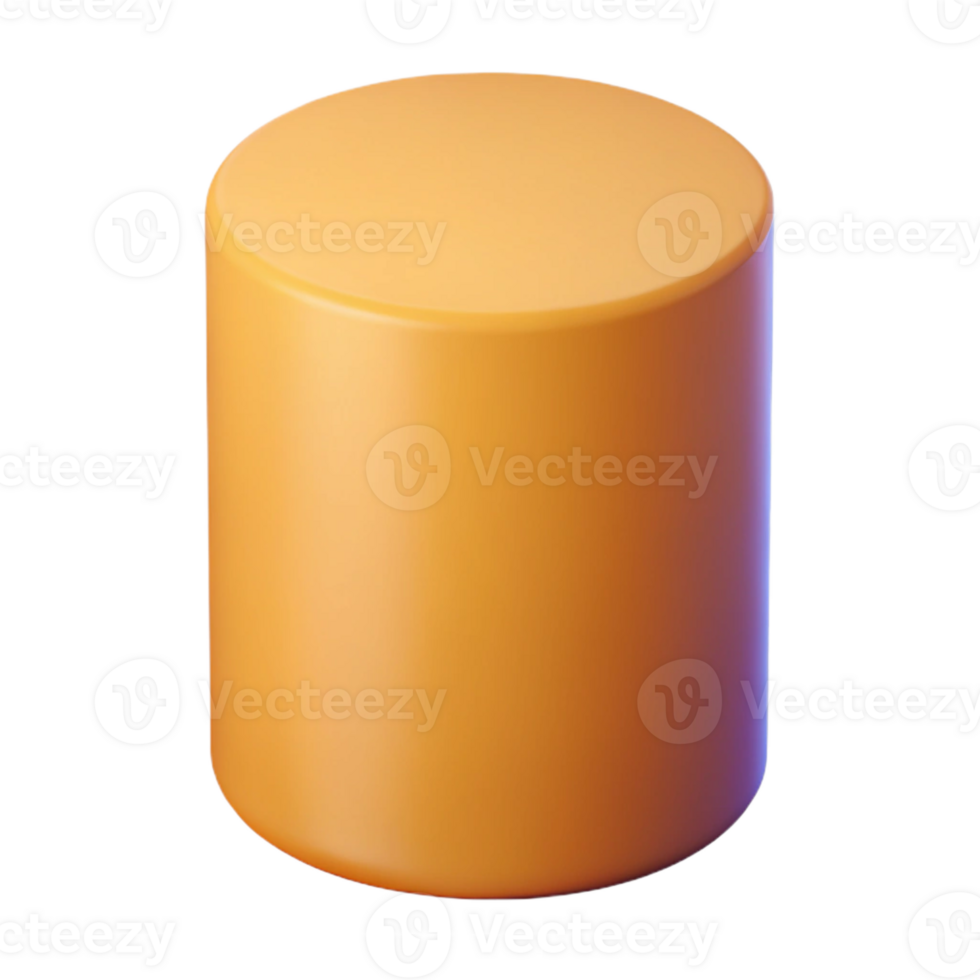 dynamic dazzling Orthographic projection of a cylinder. Crisp edges, flat color, symmetrical with Scalable Design. authentic png