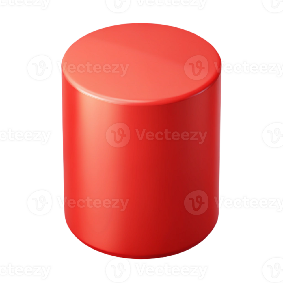 energetic radiant Geometric cylinder with a single-weight stroke. Red flat color, clean lines. with Scalable Design. exclusive png