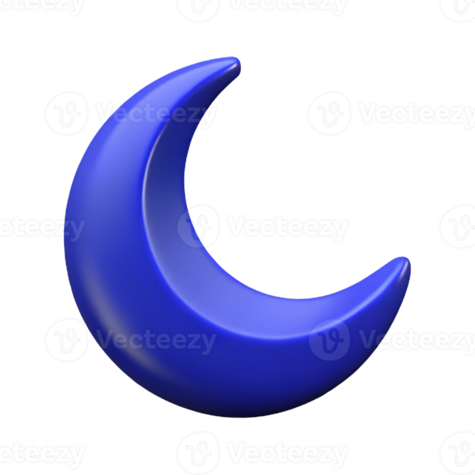 passionate splendid Crescent moon, single-weight stroke, deep blue. Minimal, flat color with Scalable Design. authentic png