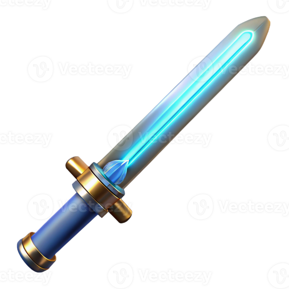 standout vintage Laser sword with glowing blade and ornate hilt with Transparent Background handcrafted png
