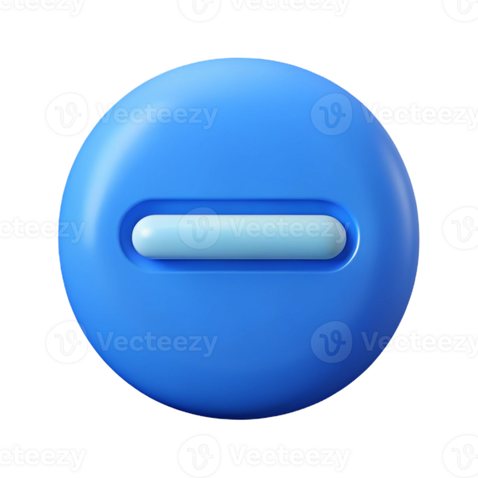 vibrant renaissance Minus sign character with a horizontal line. Minimal, flat blue color with Scalable Design. ultra HD png