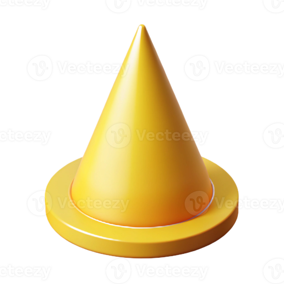 breathtaking inspired Isometric cone with clean lines and a yellow surface with Scalable Design. png