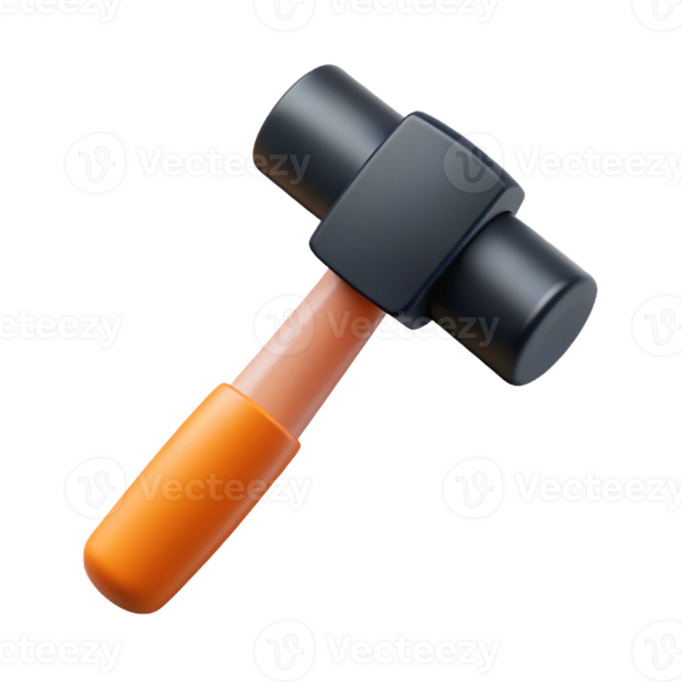 glorious distinguished Minimal isometric hammer with crisp edges and a black handle with Scalable Design. png
