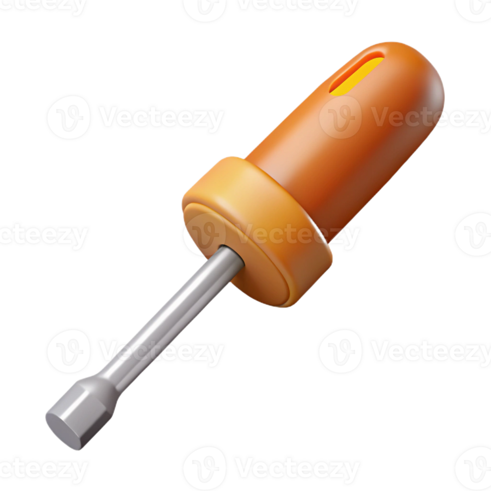 energetic striking Technical drawing of a screwdriver. Crisp edges, minimal, single-weight stroke with Scalable Design. precision png