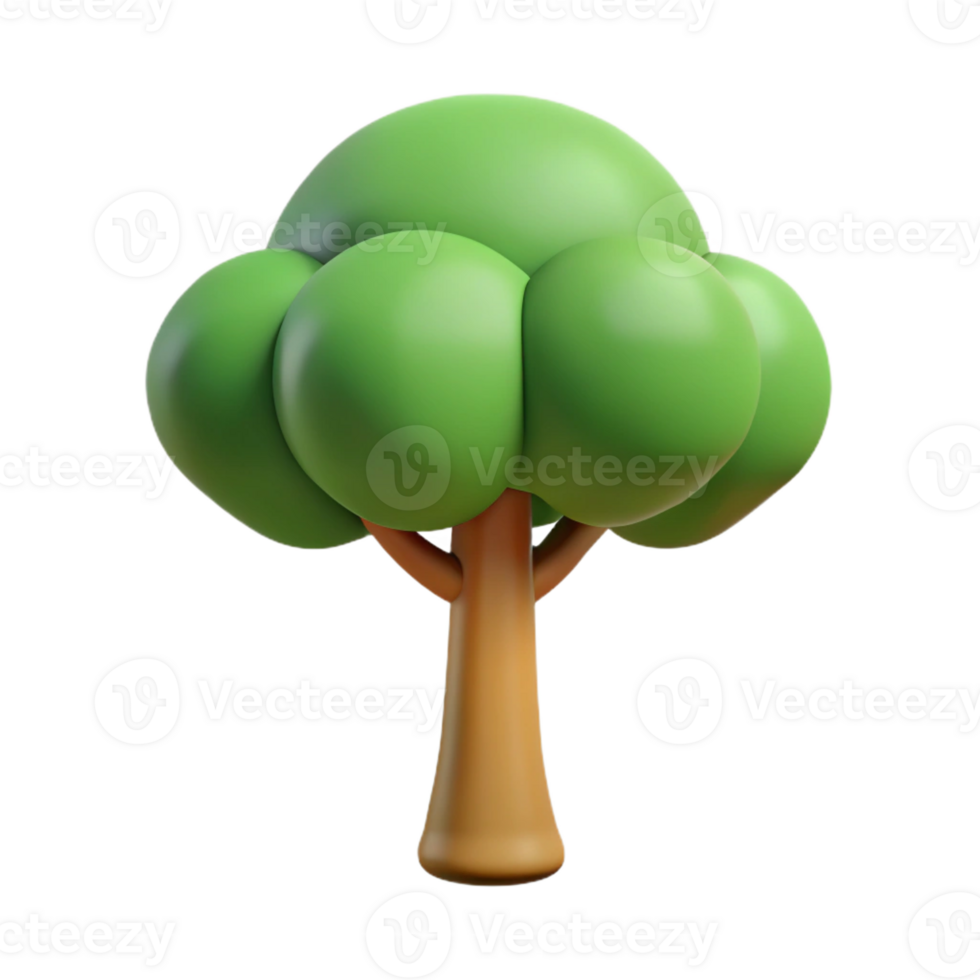notable mid-century Tree with circular canopy and straight trunk. Simple, flat color, with Scalable Design. top-tier png