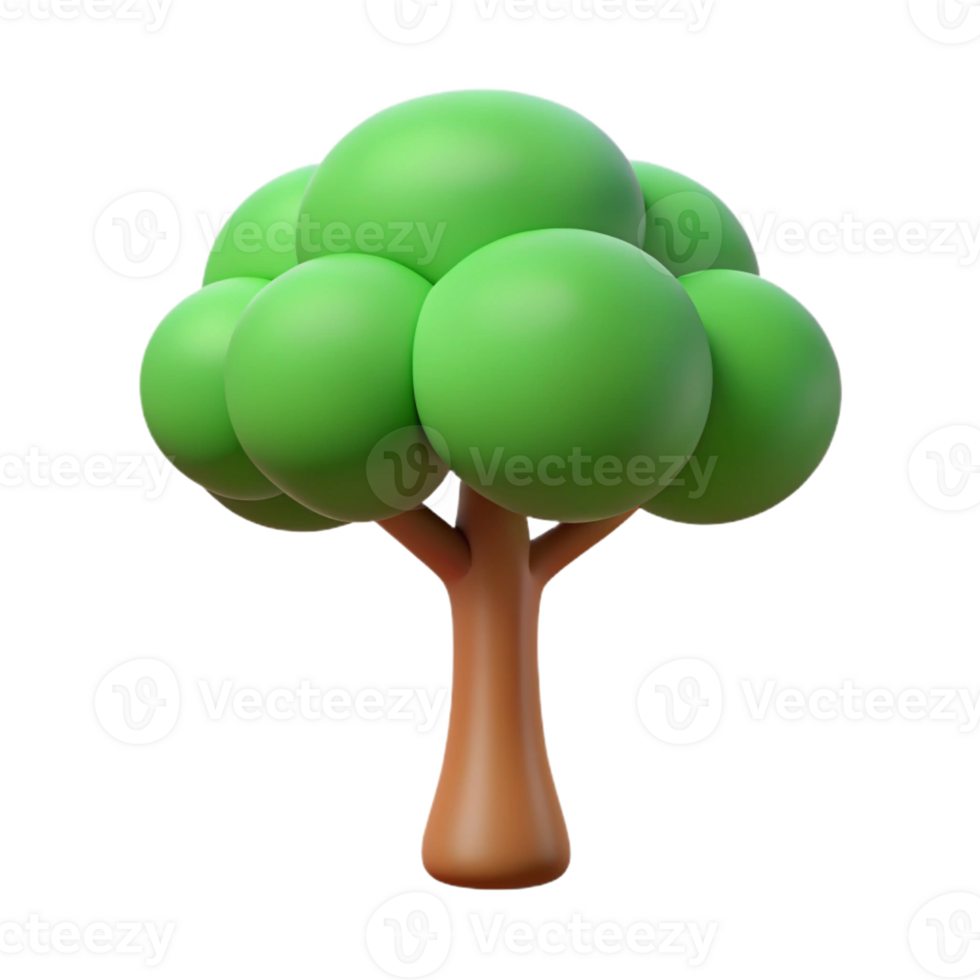bold alluring Tree with circular canopy and straight trunk. Simple, flat color, with Scalable Design. museum quality png