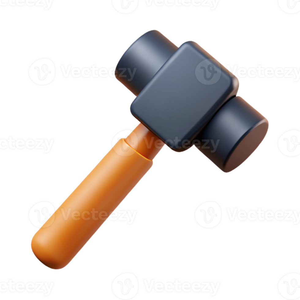 magnificent inspired Minimal isometric hammer with crisp edges and a black handle with Scalable Design. png