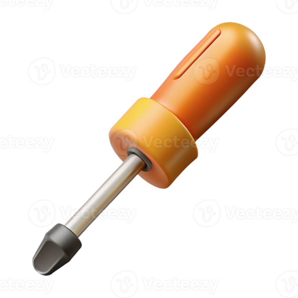elegant whimsical modern Technical drawing of a screwdriver. Crisp edges, minimal, single-weight stroke with Scalable Design. artisan png