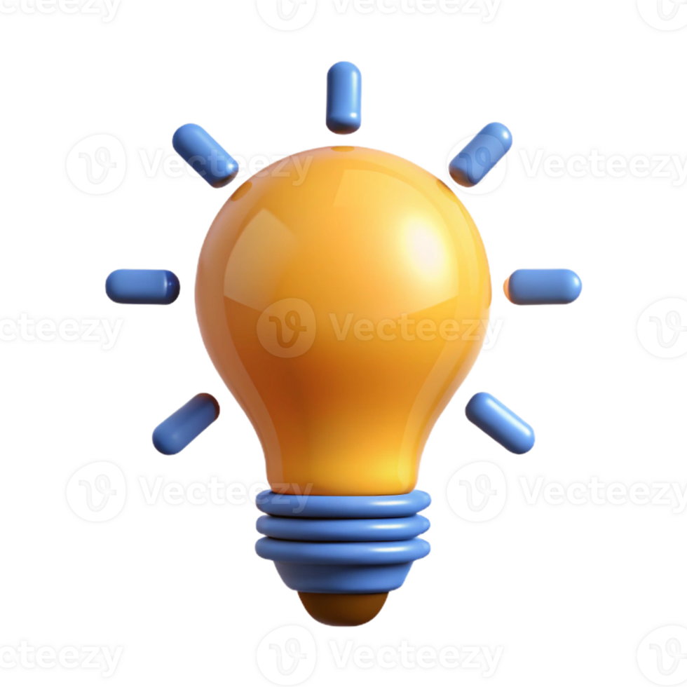 hypnotic dreamy mid-century Lightbulb icon with radiating lines. Single-weight stroke, flat color with Scalable Design. professional png