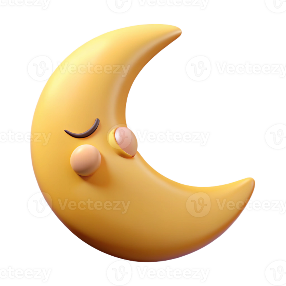 gorgeous ethereal impressionist Crescent moon character with a sleeping face. Clean lines, single-weight stroke with Scalable Design. elite png