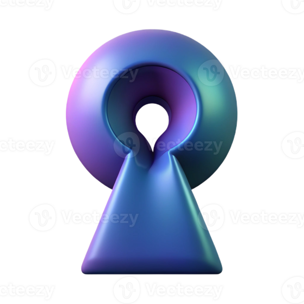 glorious exceptional Keyhole shape with a gradient of circles inside. Geometric, with Scalable Design. png