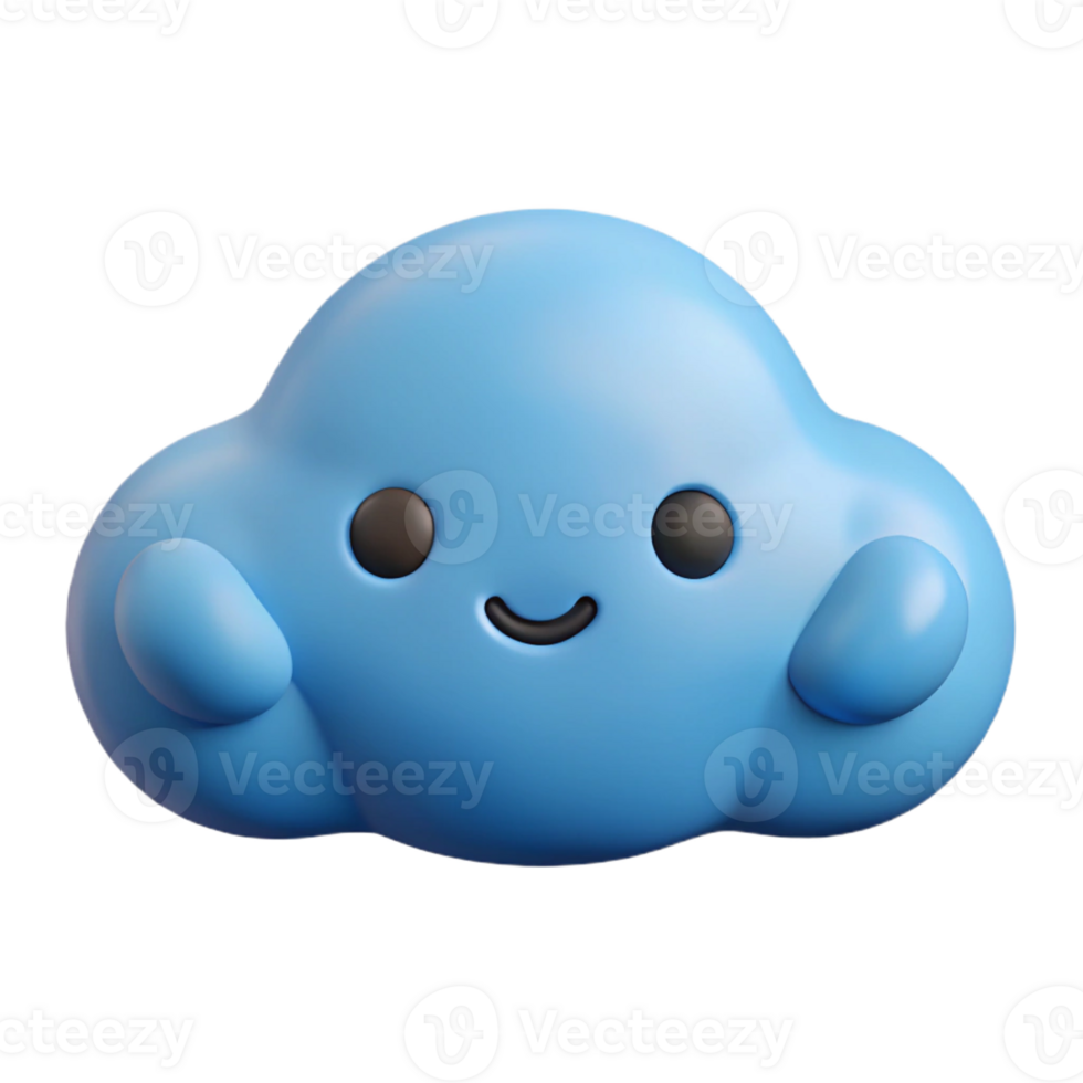 majestic mysterious abstract Cloud character with rounded edges and a smiling face. Clean lines, flat color, with Scalable Design. flawless png