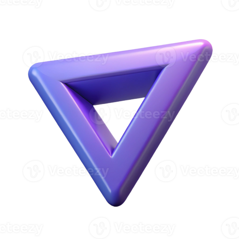 stunning distinctive Triangle pointing down, single-weight stroke, purple. Geometric, with Scalable Design. png