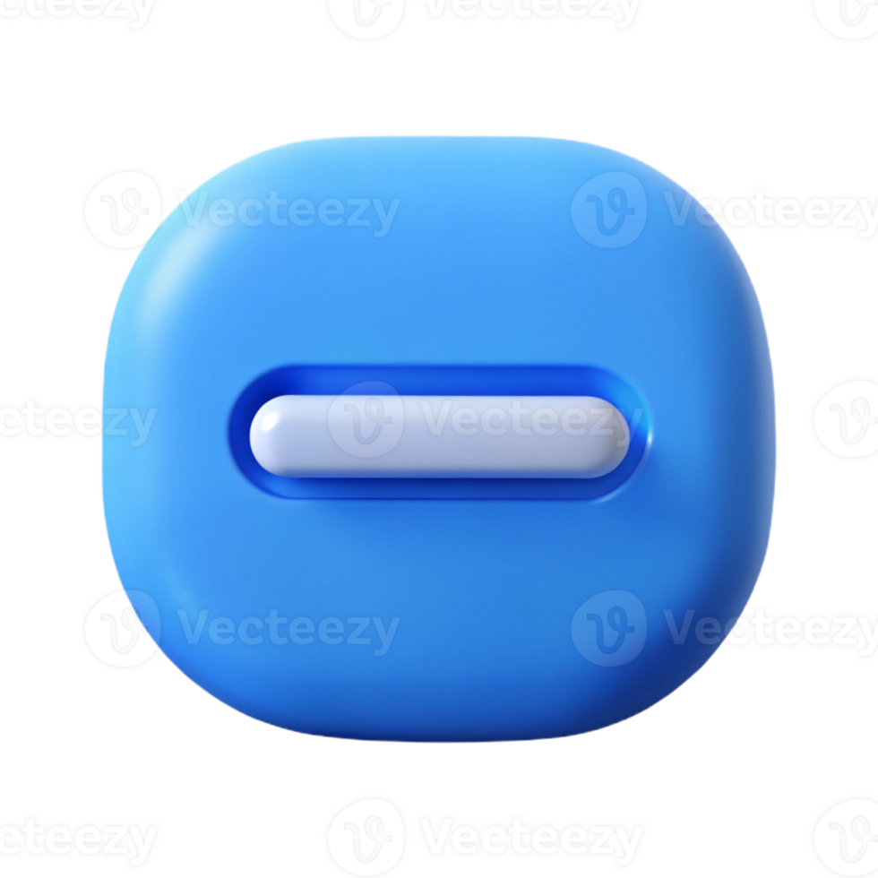 striking harmonious victorian Minus sign character with a horizontal line. Minimal, flat blue color with Scalable Design. precision png