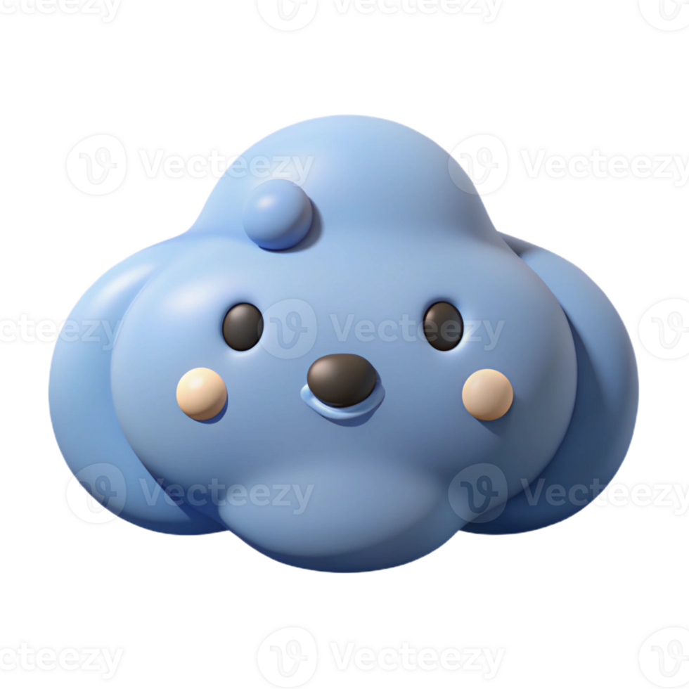 picturesque urban Cloud-shaped character with two simple, dot eyes. Clean lines, flat color, crisp edges with Scalable Design. studio quality png