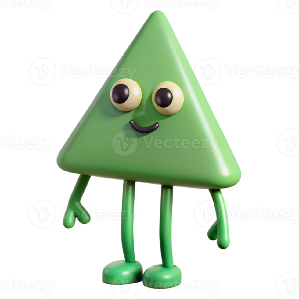 splendid exceptional Triangular character with long, thin legs. Clean lines, flat green color with Scalable Design. png