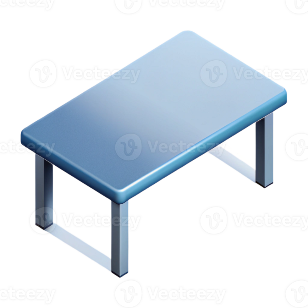 calm impressive Flat color isometric table with clean lines and a white surface with Scalable Design. sharp png