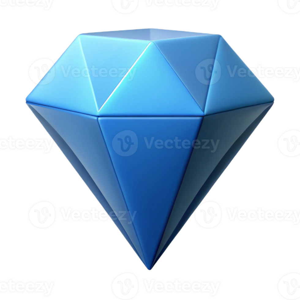 elegant artistic Diamond shape with facets. Geometric, flat color, with Scalable Design. 8K png