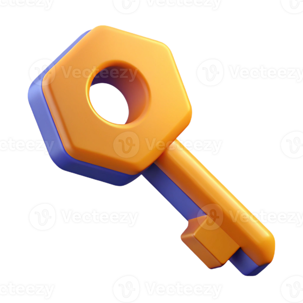 coveted coastal Geometric key icon. Crisp edges, minimal, flat color with Scalable Design. handcrafted png