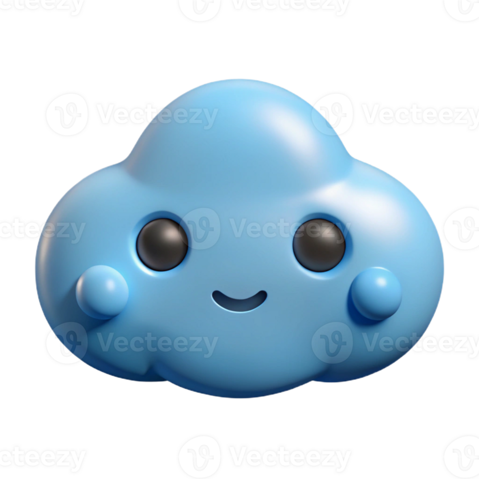 peaceful impressive Cloud-shaped character with two simple, dot eyes. Clean lines, flat color, crisp edges with Scalable Design. detailed png